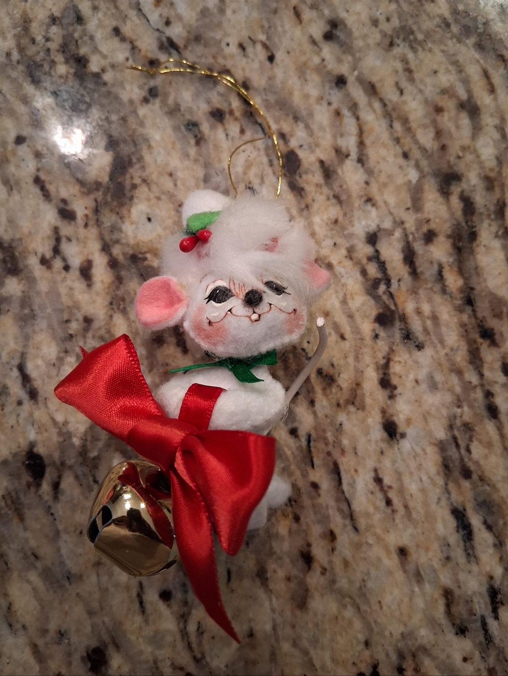 Annalee Dolls White Mouse Christmas Decor Jingle Bell